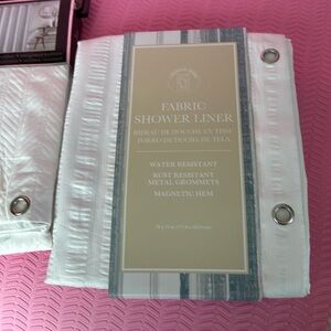 Two (2) White Fabric Shower Curtain Liners.  70x72”